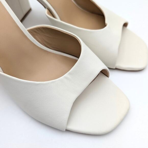 Badgley Mischka Cadence Heeled Slide Sandal Women's Soft White Size US8.5 EU39 - Picture 7 of 12